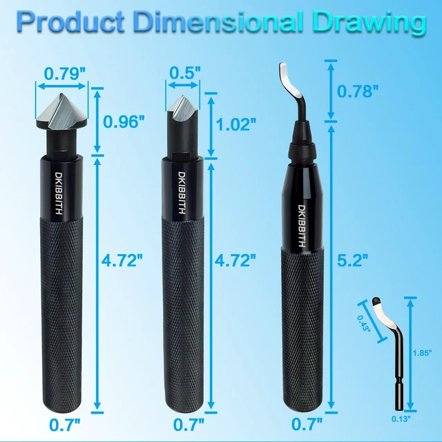 Alt view image 2 of 7 - 13-Piece Deburring Tool Set with 2 Countersinks & 11 Blades - Works on Metal, Resin, PVC, Copper, Plastic,3D Printed Edges - Plumbing & 3D Printing Burr Removal Reamer Tool