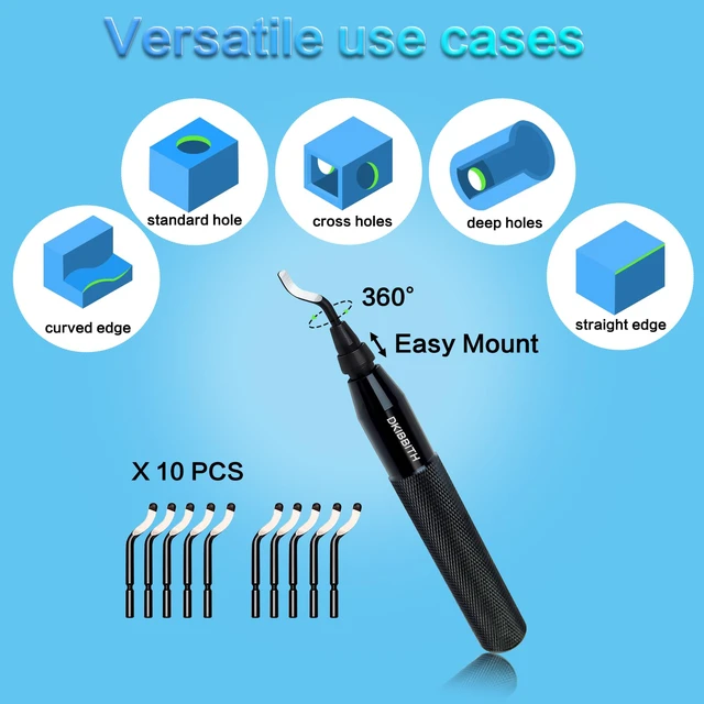 Alt view image 3 of 7 - 13-Piece Deburring Tool Set with 2 Countersinks & 11 Blades - Works on Metal, Resin, PVC, Copper, Plastic,3D Printed Edges - Plumbing & 3D Printing Burr Removal Reamer Tool