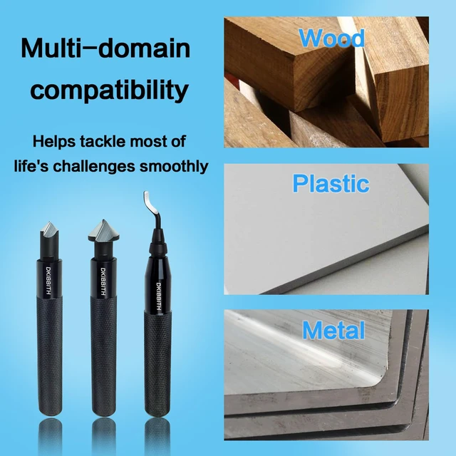Alt view image 5 of 7 - 13-Piece Deburring Tool Set with 2 Countersinks & 11 Blades - Works on Metal, Resin, PVC, Copper, Plastic,3D Printed Edges - Plumbing & 3D Printing Burr Removal Reamer Tool