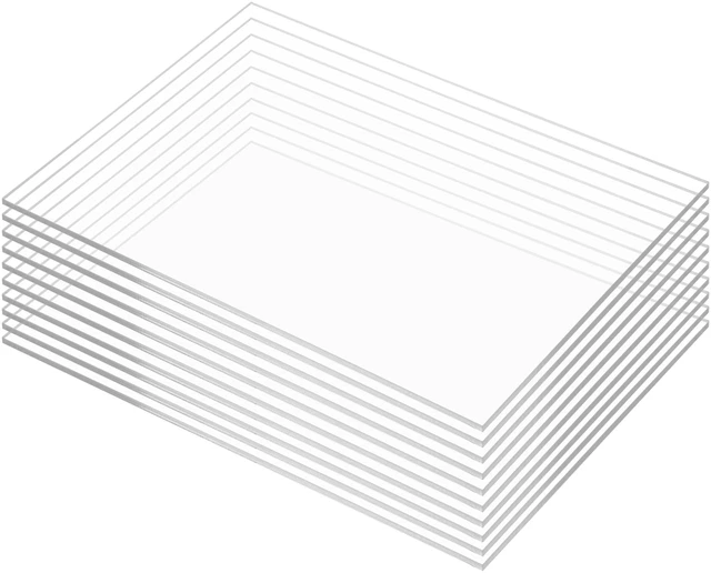 Main image of Pack of 10 Clear Cast Acrylic Sheet 4" x 6" x 1/8" Thick (3mm) Plexiglass Panel; Transparent; Plastic Board; for Sign, Craft, Display Projects, Laser Cutting, Engraving