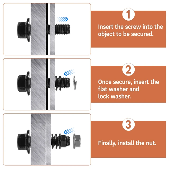 Alt view image 6 of 7 - 384-Piece Metric Flange Bolt Kit, M6 M8 M10, Black Alloy Steel Grade 8.8 Alloy Steel, Flange Head, Washers And Nuts Included, 12-30 Mm Sizes, For Auto, Motorcycle And Machinery