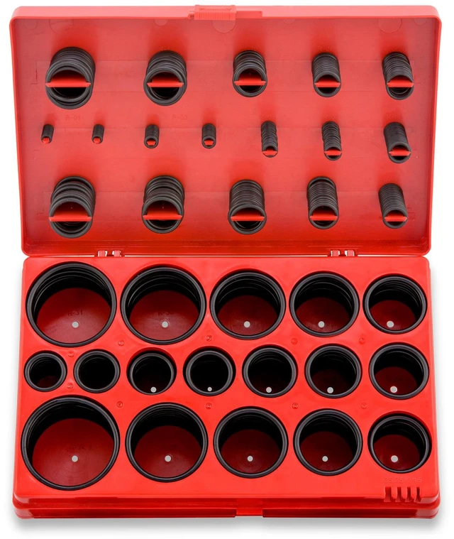 Main image of 50444A Rubber O-Ring Assortment Kit, Buna-N Gasket Sealing Rings and Replacement O-Rings, 32 Metric Sizes, 419-Piece Kit