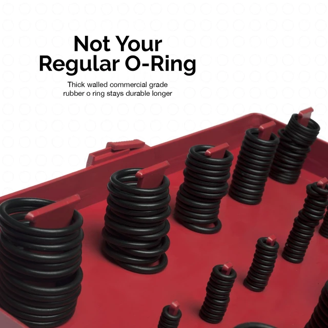 Alt view image 2 of 6 - 50444A Rubber O-Ring Assortment Kit, Buna-N Gasket Sealing Rings and Replacement O-Rings, 32 Metric Sizes, 419-Piece Kit