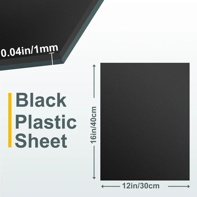 Alt view image 2 of 6 - 12 Pack Black Plastic Sheet 12x16x0.04 in Flexible High Tensile Plastic Sheets Black Plastic Panel for DIY Materials Handicrafts Home Decoration