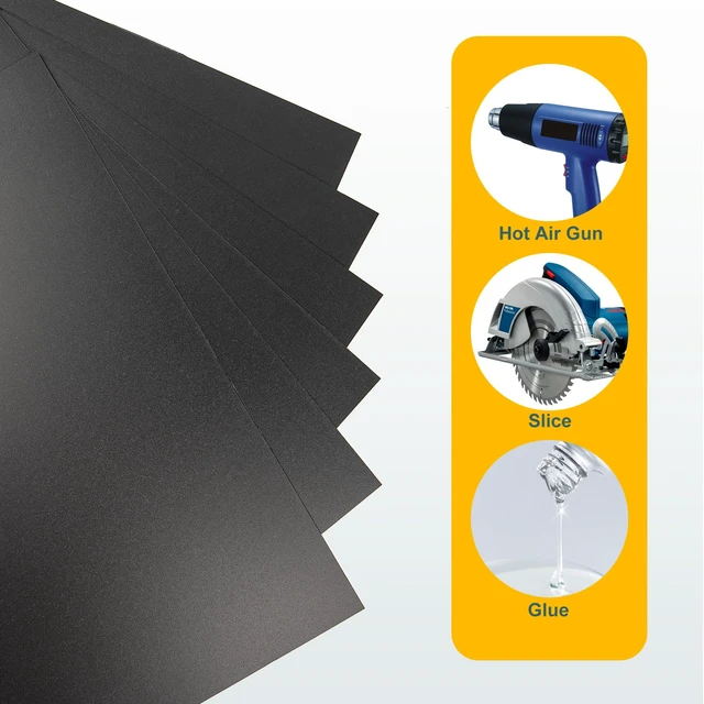Alt view image 6 of 6 - 12 Pack Black Plastic Sheet 12x16x0.04 in Flexible High Tensile Plastic Sheets Black Plastic Panel for DIY Materials Handicrafts Home Decoration