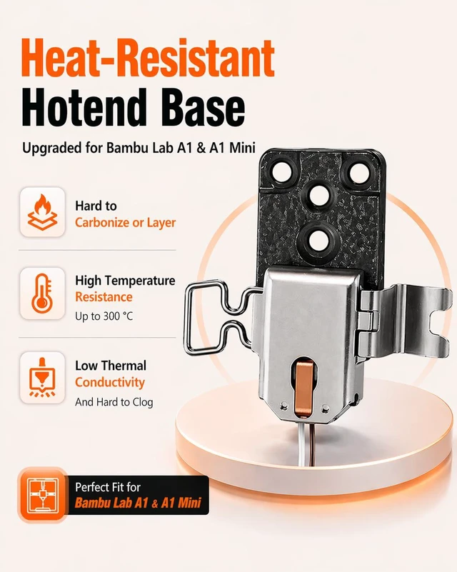 Alt view image 2 of 7 - Genuine Bamboo lab Upgraded Hotend Heating Assembly for Bambu Lab A1 & A1 Mini,2 Pack Replacement Hot End Kit with Heating Block for 3D Printer