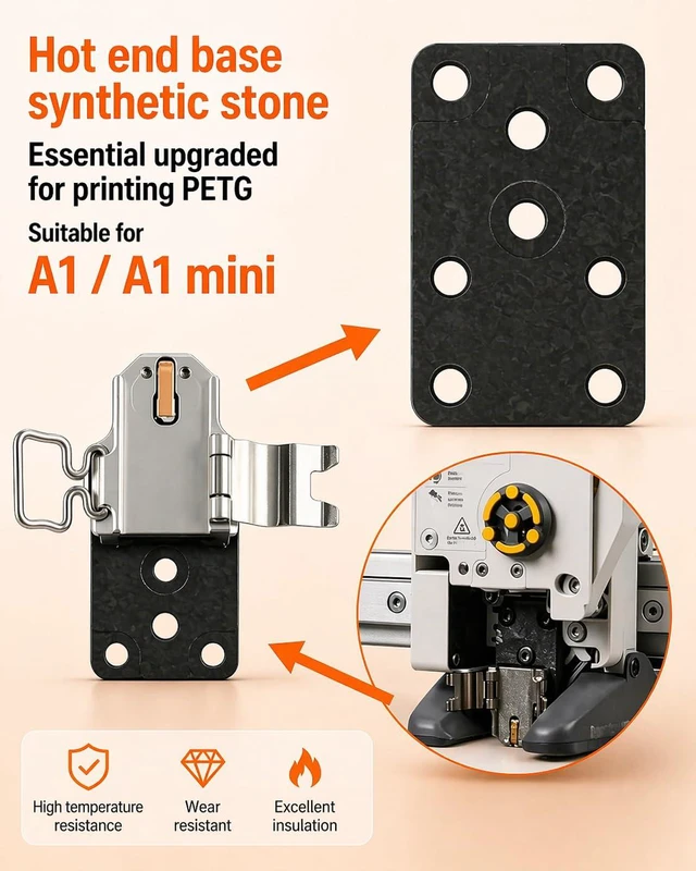 Alt view image 4 of 7 - Genuine Bamboo lab Upgraded Hotend Heating Assembly for Bambu Lab A1 & A1 Mini,2 Pack Replacement Hot End Kit with Heating Block for 3D Printer