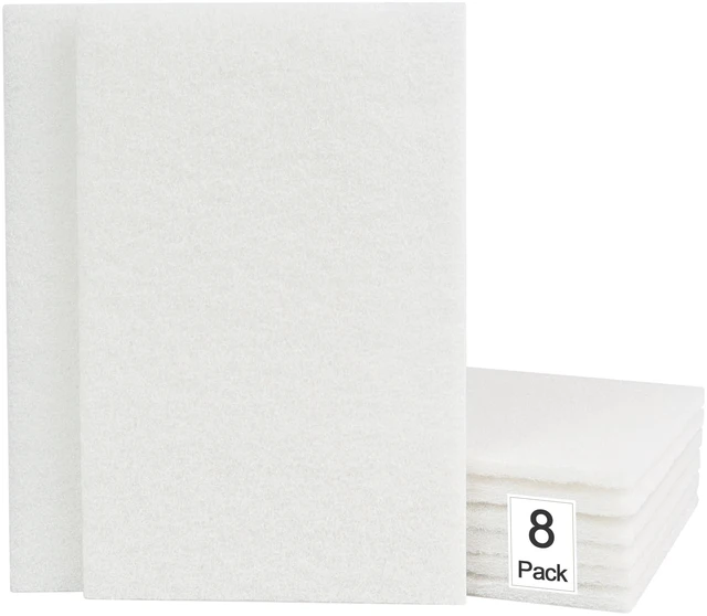 Main image of 6"x9" Light Duty Scuff Pad 8 Pack (7445) - White, Wet/Dry Reusable Non-Abrasive Hand Pad for Cleaning, Polishing & Finishing - Auto Body, Woodworking, Glass & Marine