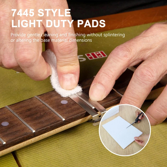 Alt view image 4 of 6 - 6"x9" Light Duty Scuff Pad 8 Pack (7445) - White, Wet/Dry Reusable Non-Abrasive Hand Pad for Cleaning, Polishing & Finishing - Auto Body, Woodworking, Glass & Marine