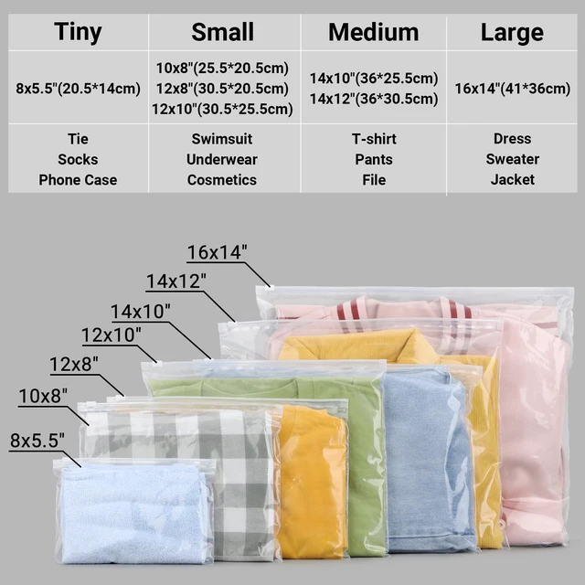 Alt view image 2 of 7 - Clear Bags for Swimsuits, T Shirt Packaging Bags for Bikini, Swimwear, Bathing Suit Storage, 10x8 inch, Pack of 100, 3 Mil with Vent Holes