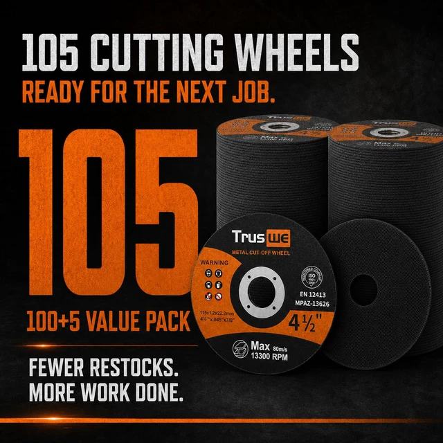 Alt view image 2 of 7 - Cut Off Wheels 4 1/2 Inch - 105 Pack Cut Off Wheels Metal and Stainless Steel Cutting Wheel for Angle Grinder Ultra Thin Cut-Off Wheel Cutting Disc