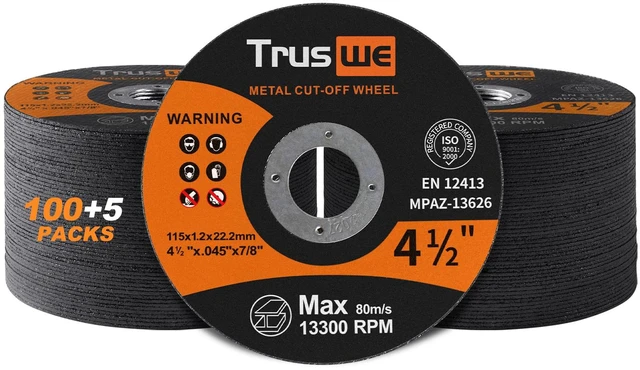 Main image of Cut Off Wheels 4 1/2 Inch - 105 Pack Cut Off Wheels Metal and Stainless Steel Cutting Wheel for Angle Grinder Ultra Thin Cut-Off Wheel Cutting Disc