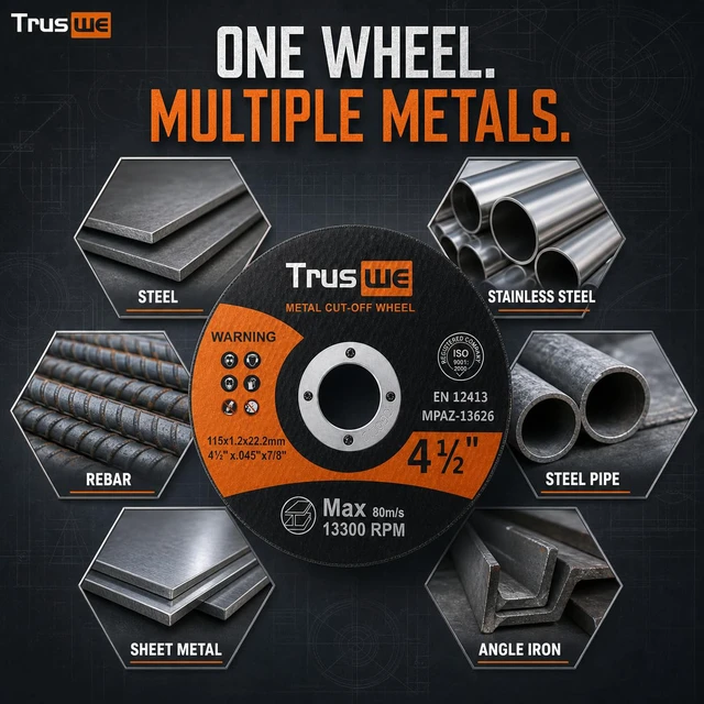 Alt view image 7 of 7 - Cut Off Wheels 4 1/2 Inch - 105 Pack Cut Off Wheels Metal and Stainless Steel Cutting Wheel for Angle Grinder Ultra Thin Cut-Off Wheel Cutting Disc