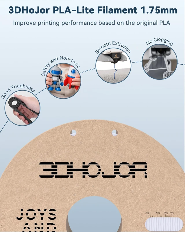 Alt view image 4 of 7 - PLA Filament 1.75mm 3D Printer Filament,1kg Cardboard Spool (2.2lbs) Fit Most FDM 3D Printer,Dimensional Accuracy +/- 0.03 mm,Vacuum Packaging-Cold White