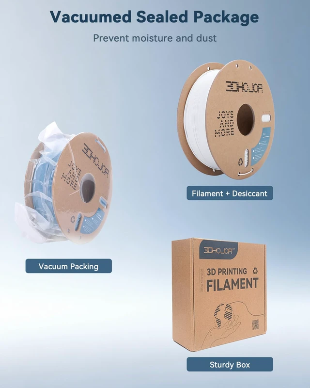Alt view image 5 of 7 - PLA Filament 1.75mm 3D Printer Filament,1kg Cardboard Spool (2.2lbs) Fit Most FDM 3D Printer,Dimensional Accuracy +/- 0.03 mm,Vacuum Packaging-Cold White