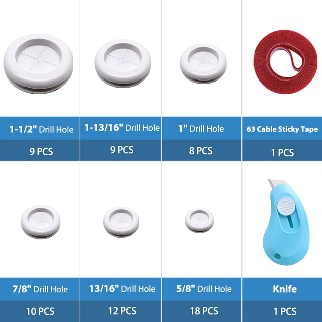 Alt view image 5 of 6 - 66Pcs Rubber Grommet Assorted Kit, Drill Hole Firewall Hole Plugs Wire Protection, 6 Sizes 1-13/16" 1-1/2" 1" 7/8" 5/8" 3/16"