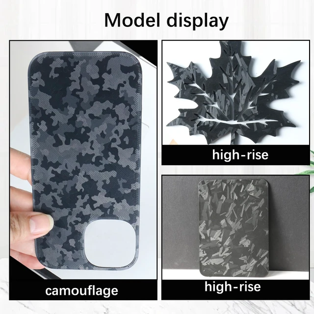 Alt view image 3 of 7 - 257x257mm Camouflage+High-Rise Build Plate for Bambu Lab X2D/X1/X1C/X1E/P1P/P1S/P2S/A1,Double Sided Smooth Flexible Spring Steel Plate Heated Bed Platform for Bambu Lab 3D Printers