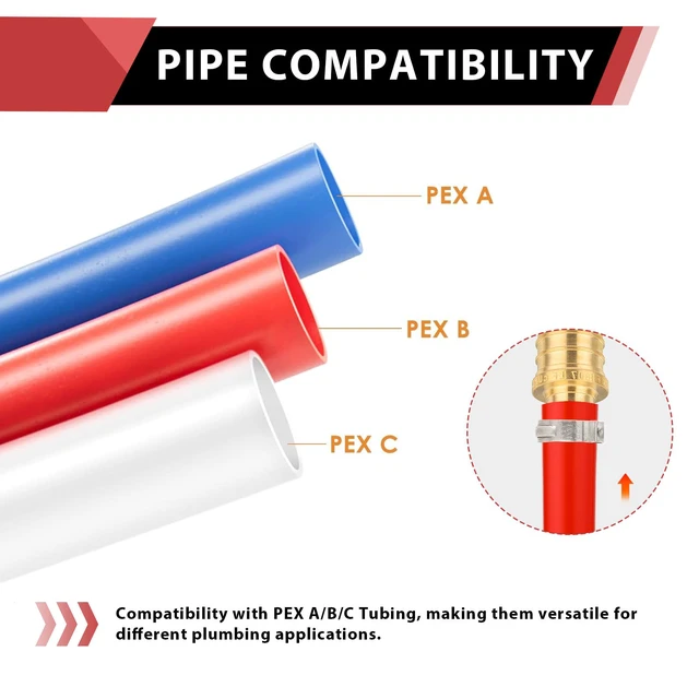 Alt view image 3 of 7 - 20PC Pex Barb Crimp Brass Fittings 1/2 Inch x 1/2 Inch NPT Male Adapter ASTM F1807,For Potable Water-PEX1807017(20)