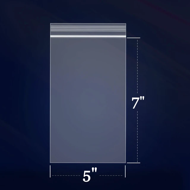 Alt view image 2 of 7 - 500 Count - 5" x 7" Small Zip Bags - Clear Reclosable Zip Plastic Poly Bags 2 Mil with Lock Seal Zipper for A2 A4 A6 Cards & Envelopes, Bakery, Cookies, Treats