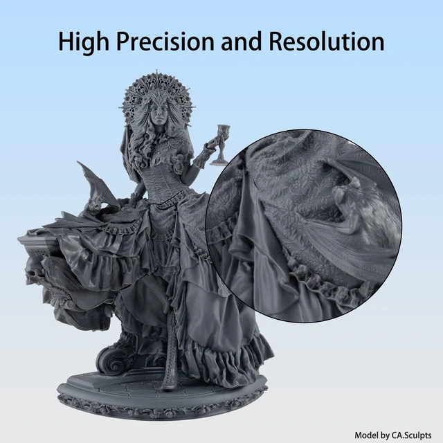 Alt view image 2 of 7 - Fast ABS-Like 3D Printer Resin, Non-Brittle, Metal Grey, 1kg Easy to Print, Non-Brittle, High Precision, Rapid Photopolymer Resin, Ideal for 8K LCD/DLP 3D Printing