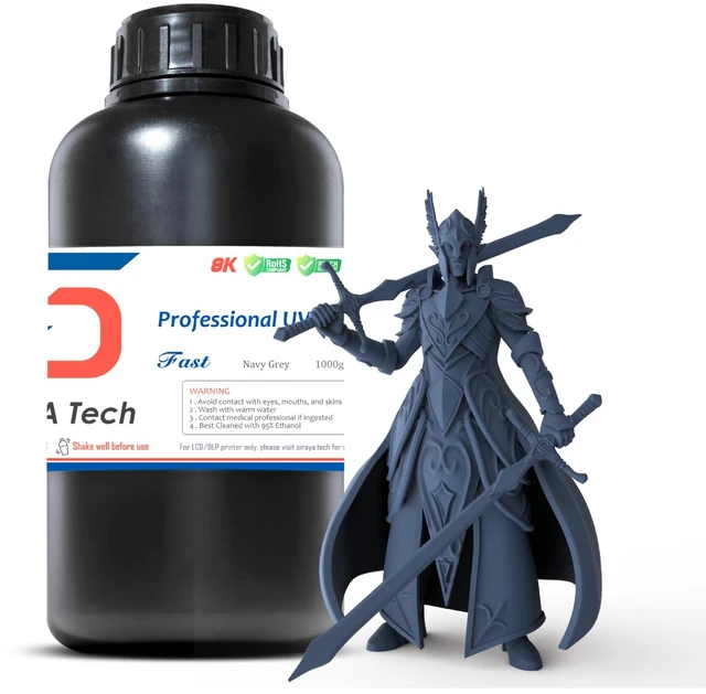 Main image of Fast ABS-Like 3D Printer Resin, Non-Brittle, Navy Grey, 1kg High Precision, Non-Brittle, 405nm UV-Curing, Rapid Photopolymer Resin, Ideal for LCD/DLP 3D Printing