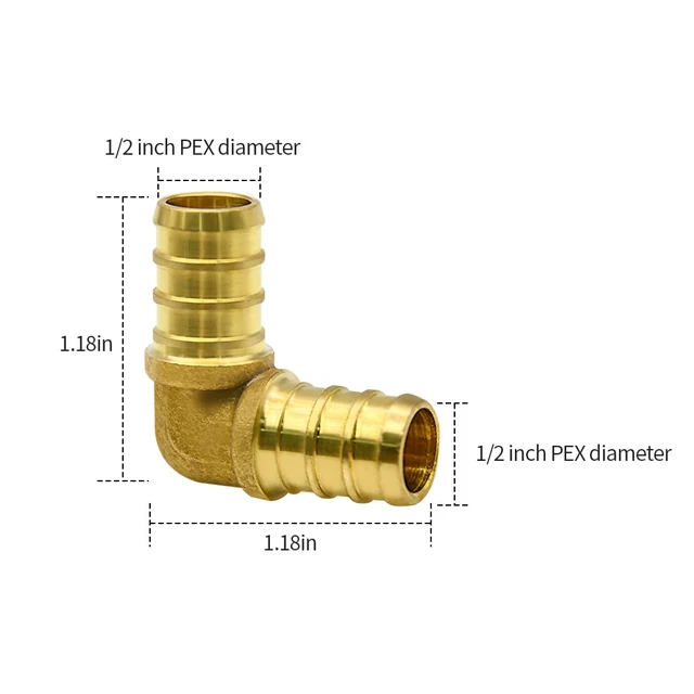 Alt view image 3 of 7 - 25 Pack 1/2 PEX Fittings, Brass Fitting for PEX Tubing Pipe