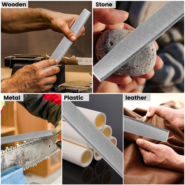 Alt view image 7 of 7 - 10 in Flat Hand Metal File,Durable Metal Files for Steel,Wood File High Carbon Steel Files Tools for Metal Wood and Stone Trimming, Shaping, Bastard File with Uniform Teeth & Ergonomic Handle