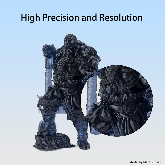 Alt view image 3 of 6 - Fast ABS-Like 3D Printer Resin 405nm UV-Curing Non-Brittle High Precision 3D Printing Liquid Standard Photopolymer Resin for LCD DLP 3D Printing 8K Capable (Smoky Black, 1kg)