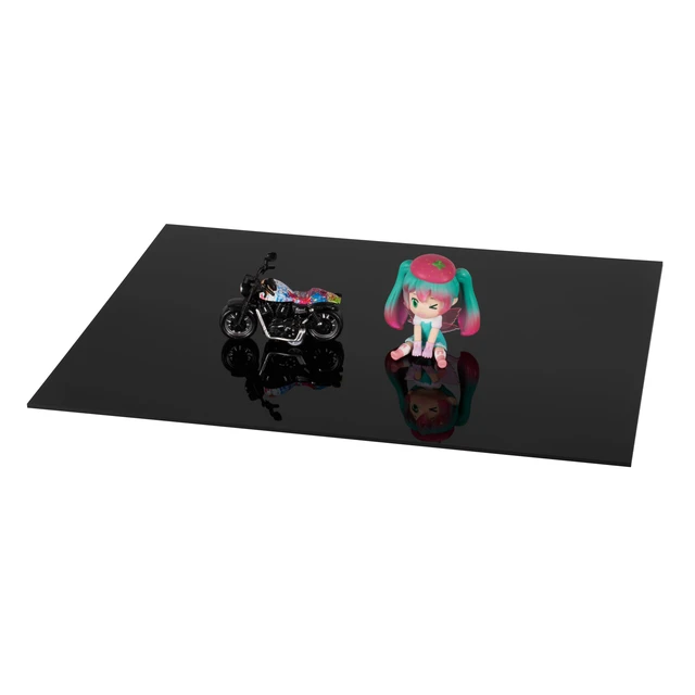 Alt view image 5 of 7 - Black Cast Acrylic Sheet 18" x 24" x 1/8" Thick (3mm), Pack of 2 Opaque; Plexiglass Panel; Square; for Craft Projects, Sign, Laser Cutting, Engraving, Photography