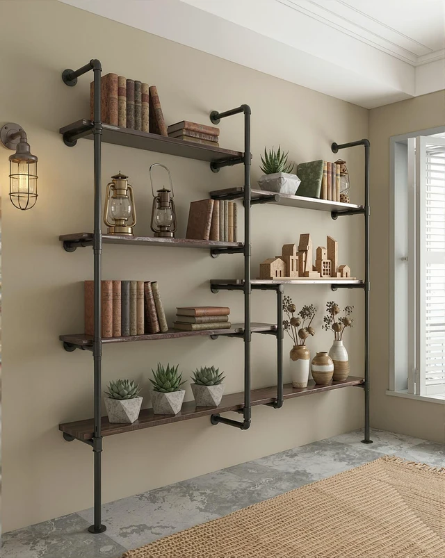 Alt view image 2 of 7 - 10 Pack 3/4 x 18 Inch Black Malleable Steel Pipe Nipples Threaded pipe nipples fitting for DIY steampunk decor, industrial vintage style, furniture, shelves, and pipe projects