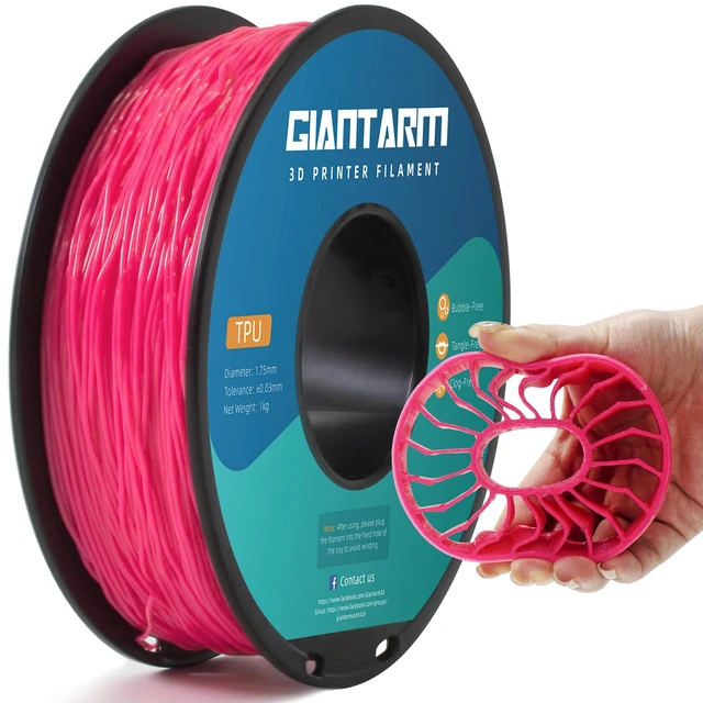 Main image of TPU Filament 1.75mm 1Kg(2.2lbs), Pink Filament TPU, 95A Flexible 3D Printer Filament with High Elasticity, ±0.03mm Accuracy, Neatly Wound & Moistureproof, Non-Clogging,TPU Pink