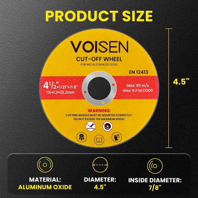 Alt view image 2 of 7 - 4 1/2 Cut Off Wheel,100 PCS Angle Grinder Cutting Disc 4-1/2" x 1/21" x 7/8" Thin Metal & Stainless Steel Cutting Wheel,Grinder Blades Professional Fast Cutting Disc