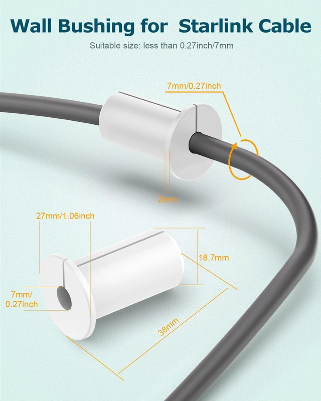 Alt view image 3 of 5 - 12PCS 3/4Inch Starlink Wall Grommets White Cable Grommet for Starlink Wire Wall Pass Through Bushing Grommets, 19mm Diameter Silicone Waterproof,3/4 Inch Starlink Cable Routing Kit White
