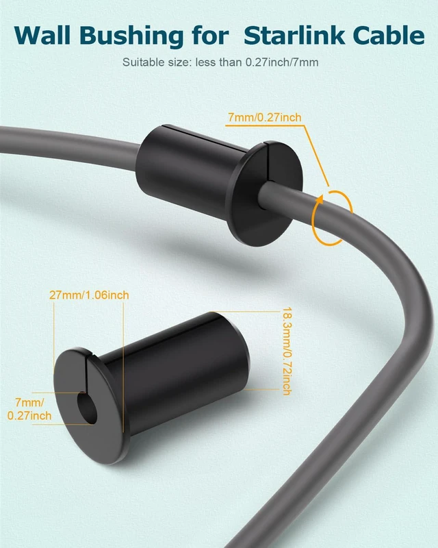 Alt view image 3 of 5 - 12 PCS Starlink Wall Grommets 3/4 Inch Rubber Wall Bushing Grommet for Starlink Dishy Ethernet Cable 19mm Diameter Hole Waterproof Starlink Cable Routing Kit for Organizing Cord Black 12 Pack