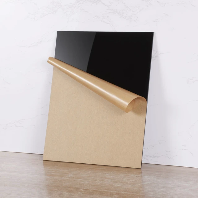 Alt view image 5 of 7 - Pack of 10 Black Cast Acrylic Sheet 8" x 12" x 1/8" Thick (3mm) Opaque; Plexiglass Panel; Square; for Craft Projects, Sign, Laser Cutting, Engraving, Photography