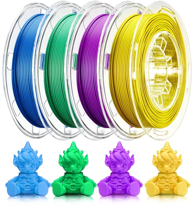Main image of PLA Filament Set 1.75mm (±0.02mm), 4-Pack, 200 g (0.44 lb) per Spool Multi-Color Bundle for Most FDM 3D Printers, Low-Odor, Safety-Tested, Tangle-Free & Moisture-Protected for Home & Classroom