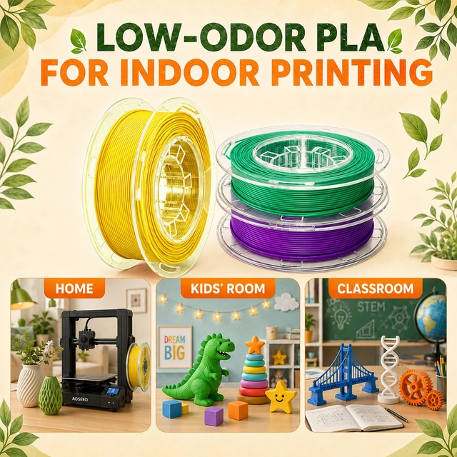 Alt view image 5 of 7 - PLA Filament Set 1.75mm (±0.02mm), 4-Pack, 200 g (0.44 lb) per Spool Multi-Color Bundle for Most FDM 3D Printers, Low-Odor, Safety-Tested, Tangle-Free & Moisture-Protected for Home & Classroom