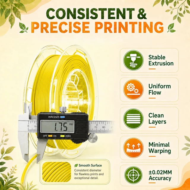 Alt view image 7 of 7 - PLA Filament Set 1.75mm (±0.02mm), 4-Pack, 200 g (0.44 lb) per Spool Multi-Color Bundle for Most FDM 3D Printers, Low-Odor, Safety-Tested, Tangle-Free & Moisture-Protected for Home & Classroom