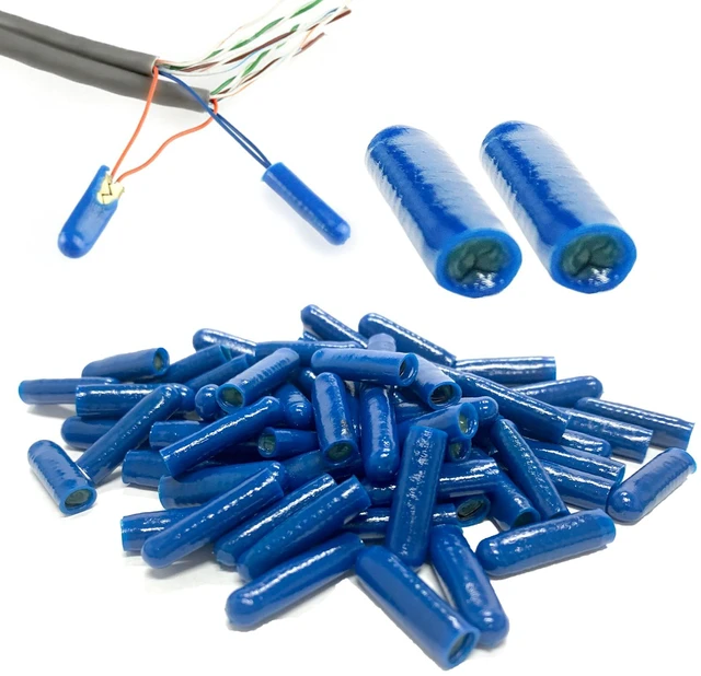 Main image of 1000pcs B Connector Wire Telephone Alarm Wire Crimp Beanies Splices for Low Voltage (Blue Type I)