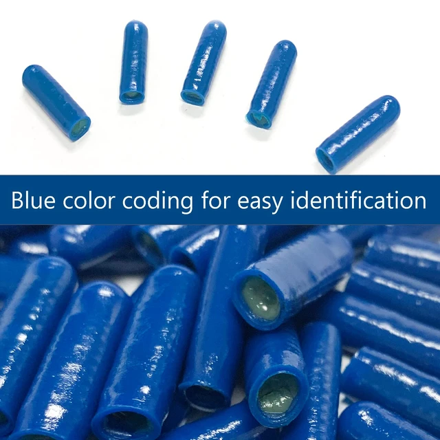 Alt view image 3 of 6 - 1000pcs B Connector Wire Telephone Alarm Wire Crimp Beanies Splices for Low Voltage (Blue Type I)