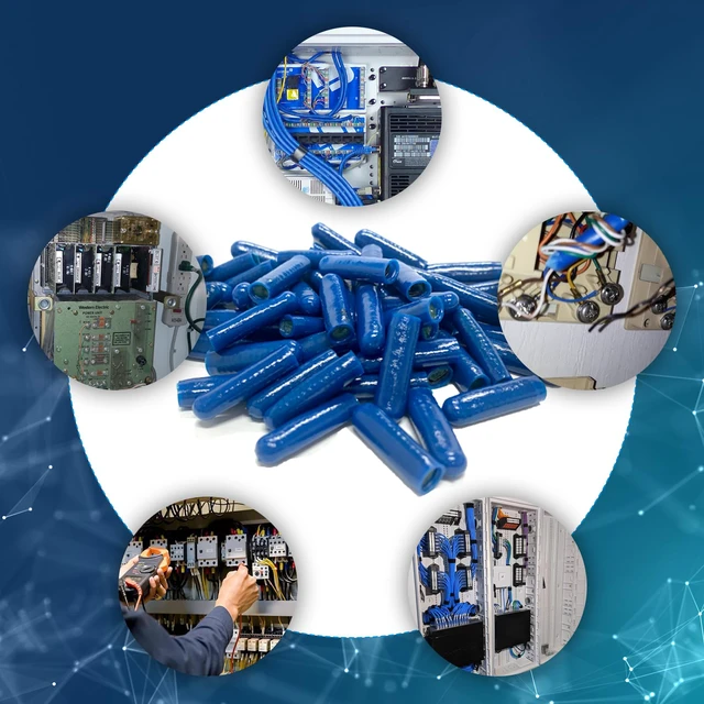 Alt view image 6 of 6 - 1000pcs B Connector Wire Telephone Alarm Wire Crimp Beanies Splices for Low Voltage (Blue Type I)