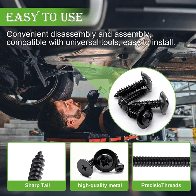 Alt view image 3 of 6 - 280PCS Automotive Screws Kit,#8#10#12#14 Phillips Head Automotive Body Self Tapping Screws(24 Size)