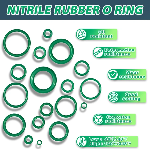 Alt view image 6 of 7 - 595 Pcs Air Conditioning O Ring Kit,36 Size Seal Rubber O-Rings Assortment Set for Compressor Automotive A/C Plumbing Repair ID:3-22mm