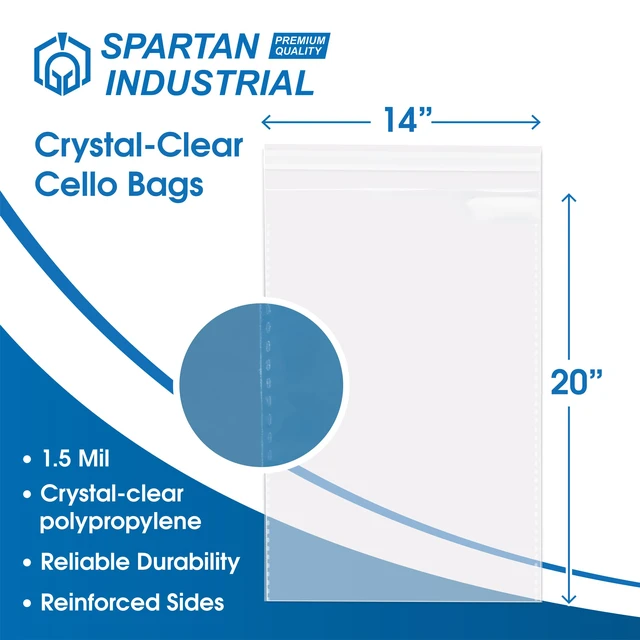 Alt view image 2 of 7 - 14x20 Clothing Shipping Bags, 100 Count - Clear Self-Seal Cellophane Built for Hoodies & Sweatshirts, 1.5 Mil Reinforced Sides, Peel & Seal Flap, Crystal Clear Acid-Free, for Sweaters