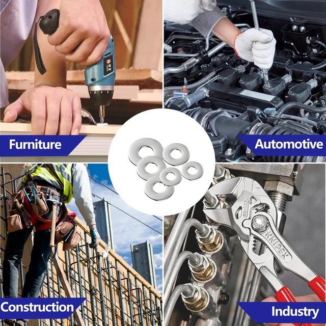 Alt view image 7 of 7 - Fender Washers, 550 Pcs SAE and Metric Flat Washers Assortment Kit, Stainless Steel Washers for Screws and Bolts (M3, M4, M5, M6, M8, M10, M12, #6, #8, #10, #12, 1/4", 5/16", 3/8", 1/2")
