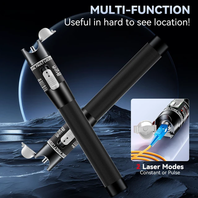 Alt view image 5 of 7 - Visual Fault Locator 80KM - VFL Fiber Optic Tester Kit Include Single Mode 9/125um FC Male to LC Female Adapter, Fiber Optic Lights for Network Cable (Battery not Included)