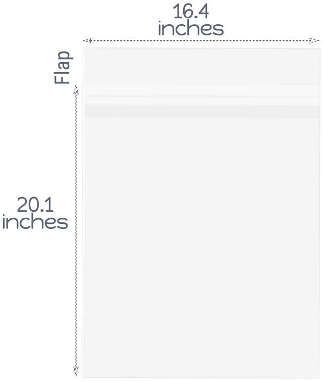 Alt view image 2 of 7 - 16x20 inches Clear Plastic Sleeve for Photos,Resealable Adhesive(100 Pack) Clear Bags for Pictures Art Prints Framing Mats Mattes (Bag Size: 16 3/8x 20 1/8 inches for 16x20 Mats)