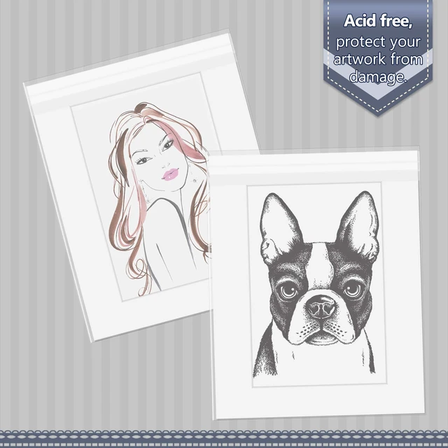 Alt view image 3 of 7 - 16x20 inches Clear Plastic Sleeve for Photos,Resealable Adhesive(100 Pack) Clear Bags for Pictures Art Prints Framing Mats Mattes (Bag Size: 16 3/8x 20 1/8 inches for 16x20 Mats)