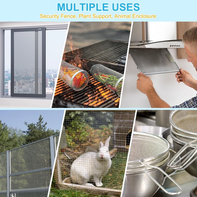 Alt view image 6 of 6 - 16 Pcs 13x9 Inch 40 Mesh 304 Stainless Steel Wire Mesh Sheet, Sheet Screen for DIY Crafts
