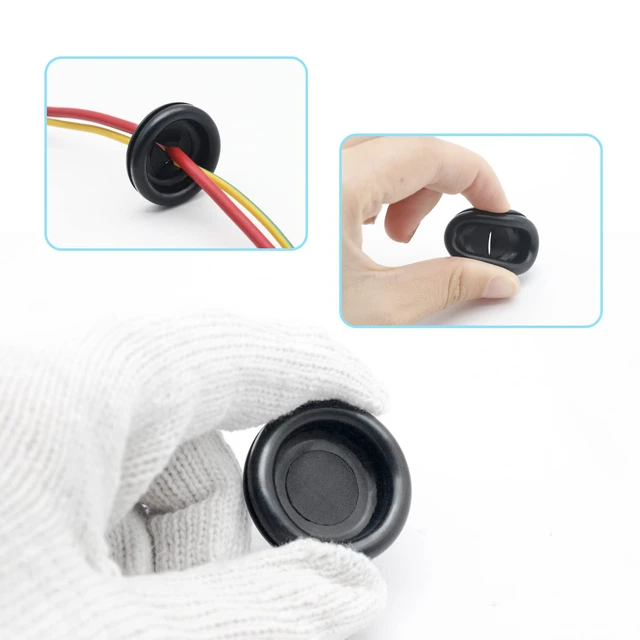 Alt view image 2 of 7 - 188 Pieces Rubber Grommet Kit Rubber Plugs for Round Holes, Wiring, Electrical, Plumbing, and More